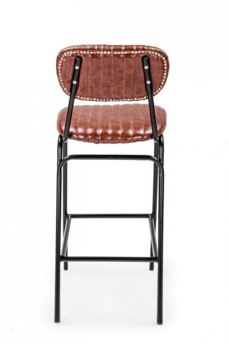 Scaun de bar Debbie, Imitatie din piele, Portocaliu, 44x51x100 cm [4]