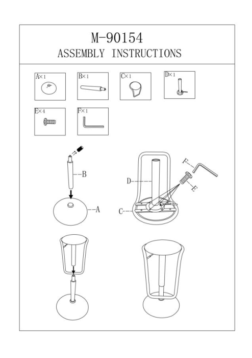 Scaun de bar Destiny alb, ø 41x61-83 cm [9]