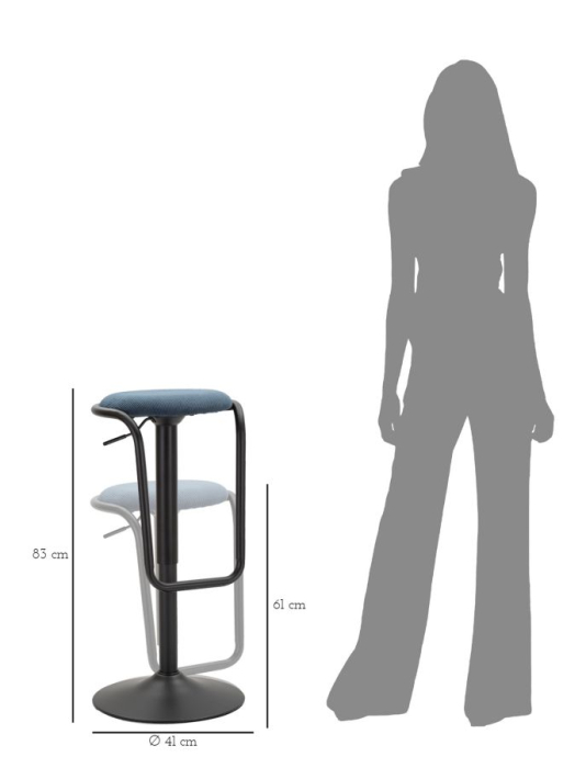 Scaun de bar Destiny bleumarin cm ø 41x61-83 [8]