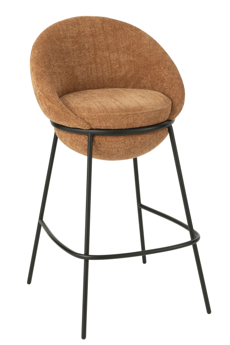 Scaun de bar din metal, teracota/negru [1]