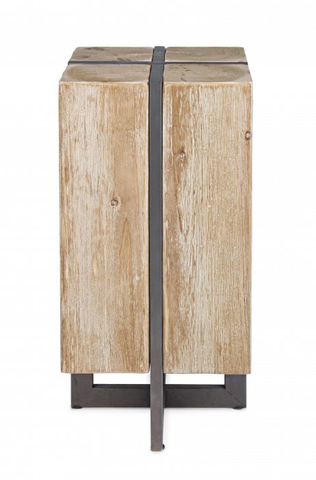 Scaun de bar Garrett, Lemn/Otel, Maro, 32x32x70 cm [5]