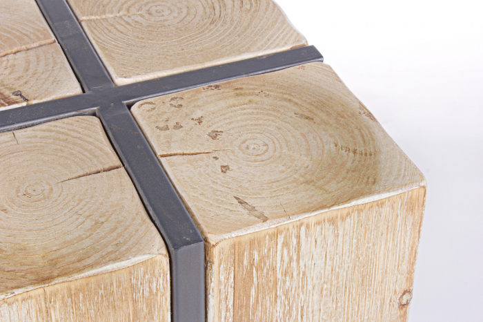 Scaun de bar Garrett, Lemn/Otel, Maro, 32x32x70 cm [4]