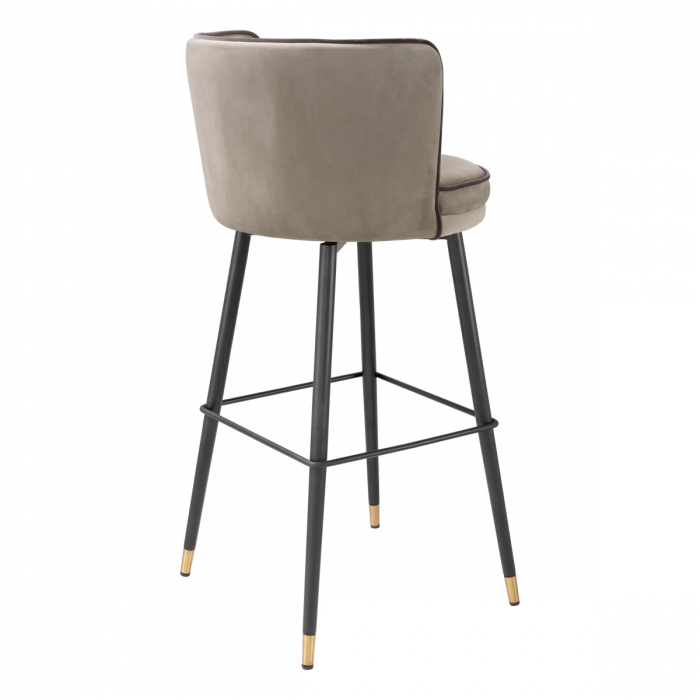 Scaun de bar, Grenada savona greige catifea, Dims: W. 53 | D. 45 | H. 100.5 | SD. 42 | SH. 79  (CM) [3]