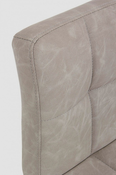 Scaun de bar Greyson Vintage, Imitatie de piele, Gri deschis, 42x51x113 cm [4]