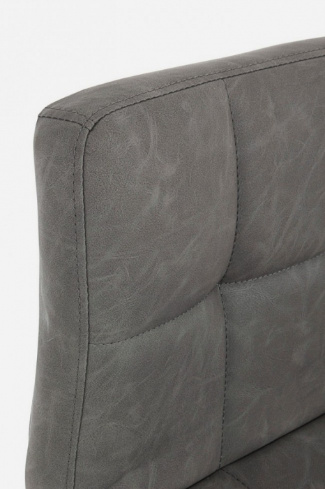 Scaun de bar Greyson Vintage, Imitatie de piele, Gri inchis, 42x51x113 cm [4]