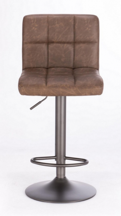 Scaun de bar Greyson Vintage, Imitatie de piele, Maro, 42x51x113 cm [3]