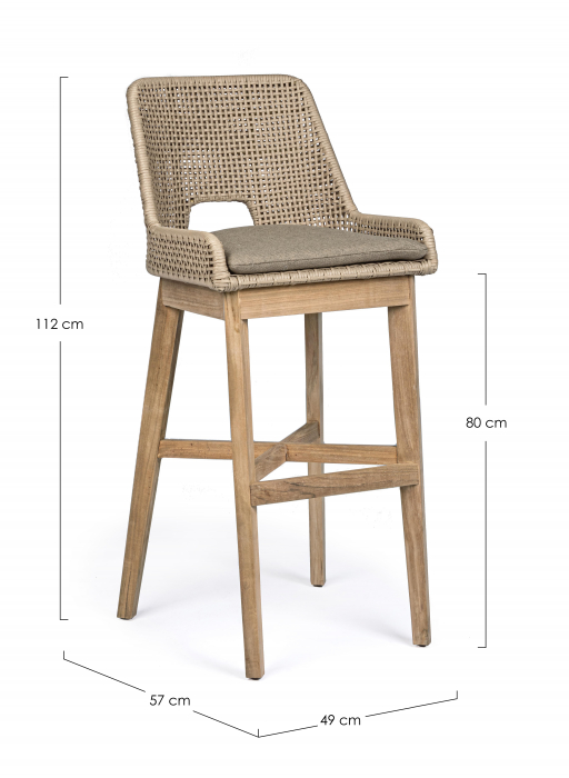 Scaun de bar Hesperia, Aluminiu/Poliester, Maro, 57x57x112 cm (gold) [2]