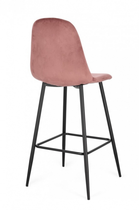 Scaun de Bar Irelia Negru/Roz din Catifea [2]