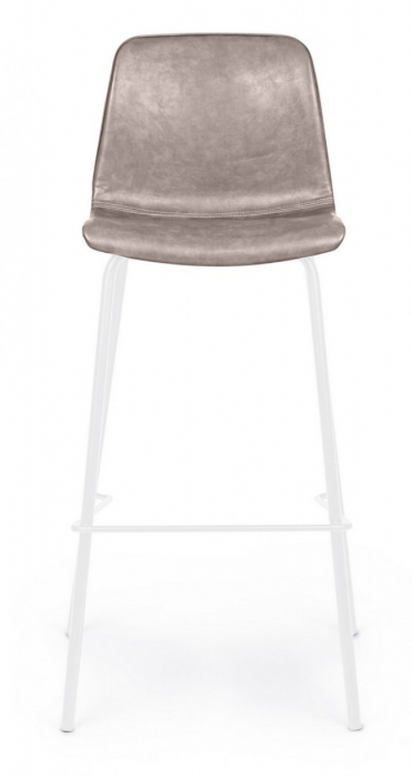 Scaun de bar KYRA,  imitatie de piele, alb, 39x44x103.5cm [3]