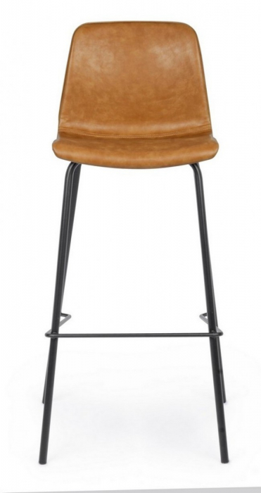Scaun de bar KYRA, imitatie de piele, maro, 39x44x103.5cm [3]