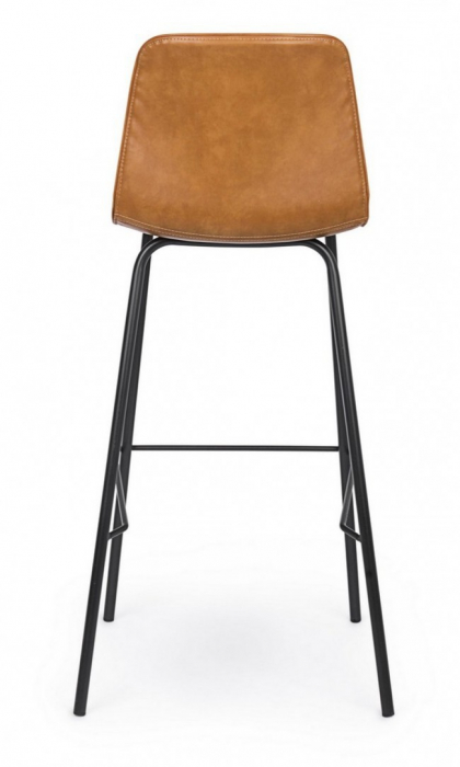 Scaun de bar KYRA, imitatie de piele, maro, 39x44x103.5cm [4]