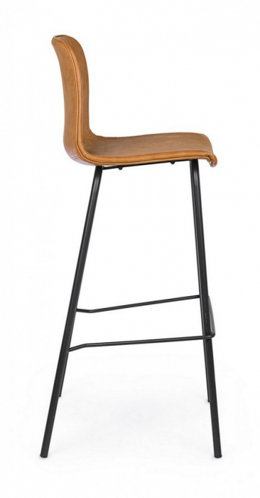 Scaun de bar KYRA, imitatie de piele, maro, 39x44x103.5cm [5]