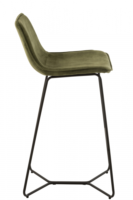 Scaun de bar Laurent, Textil/Metal, Verde/Gri, 56.8x48x103.2 cm [6]