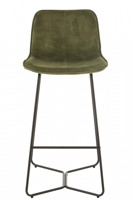 Scaun de bar Laurent, Textil/Metal, Verde/Gri, 56.8x48x103.2 cm [4]