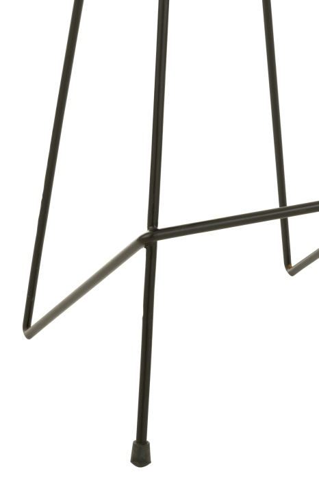 Scaun de bar, Lemn de Teak/Metal, Negru [6]