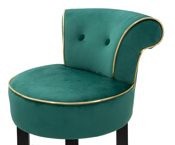 Scaun de bar Luxy, MDF/Lemn/Sintetic, Verde, 96x46x48 cm [7]
