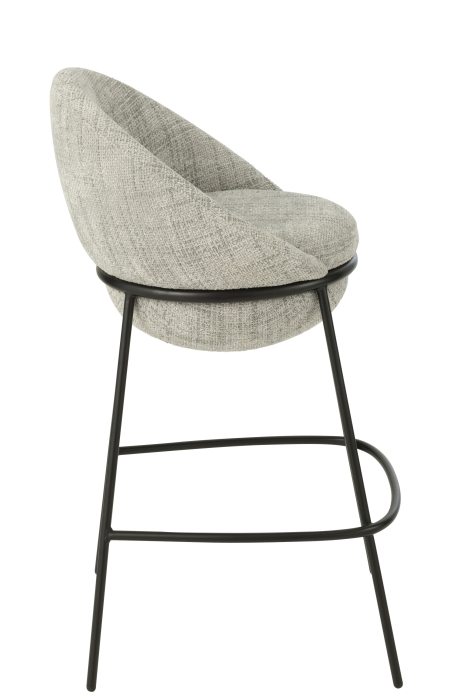 Scaun de bar metal, gri/negru [3]