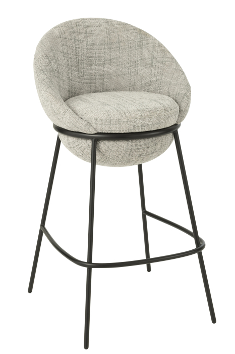 Scaun de bar metal, gri/negru [1]
