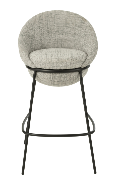 Scaun de bar metal, gri/negru [2]