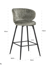 Scaun de bar, verde inchis, Mimi thyme fusion (set de 2) [2]