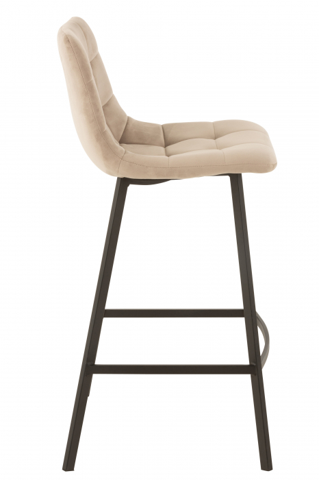 Scaun de bar Olivier, Metal/Textil, Bej, 47x43x95 cm [3]