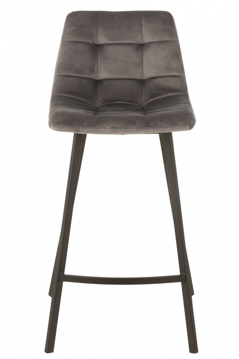 Scaun de bar Olivier, Metal/Textil, Gri, 47x43x95 cm [2]