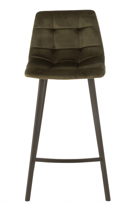 Scaun de bar Olivier, Metal/Textil, Verde, 43x45x97 cm [2]