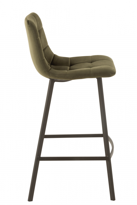 Scaun de bar Olivier, Metal/Textil, Verde, 43x45x97 cm [3]
