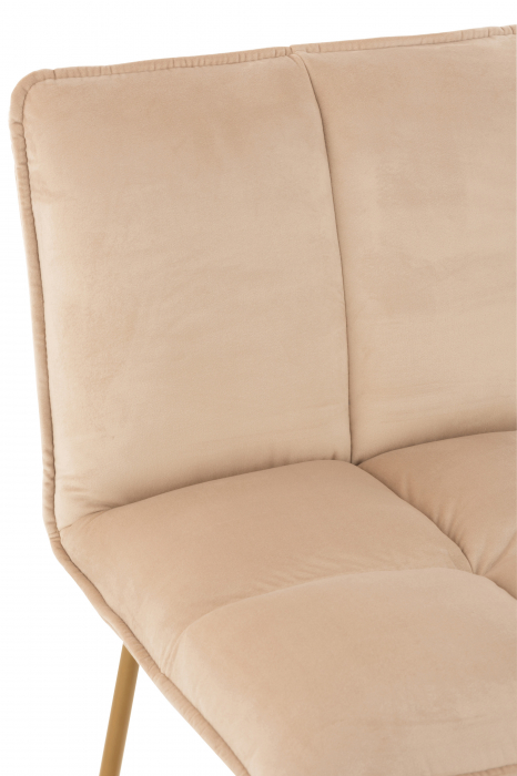 Scaun de bar Pierre, Textil/Metal, Bej/Auriu, [3]