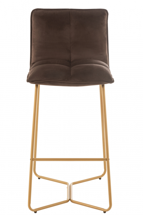 Scaun de bar Pierre, Textil/Metal, Maro, 57.5x48.5x85.5 cm [6]