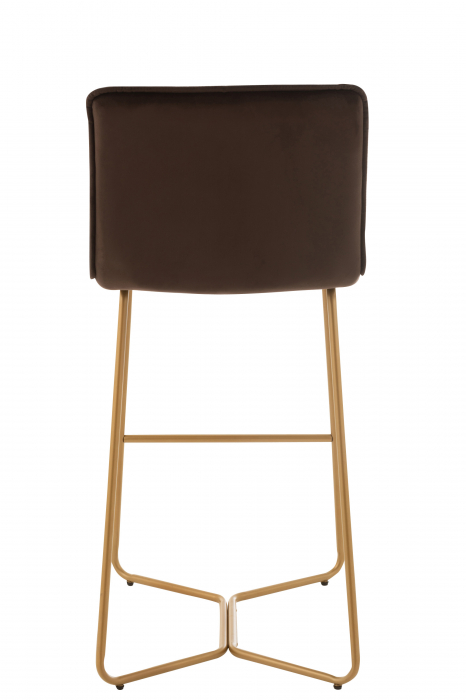 Scaun de bar Pierre, Textil/Metal, Maro, 57.5x48.5x85.5 cm [8]