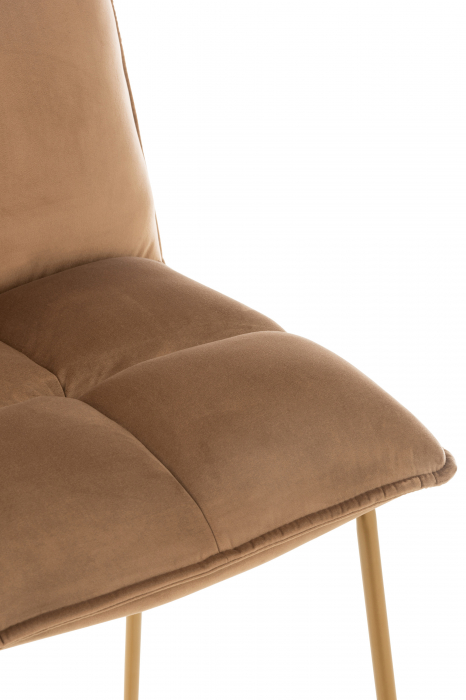 Scaun de bar Pierre, Textil/Metal, Maro, 57.5x48.5x85.5 cm [6]