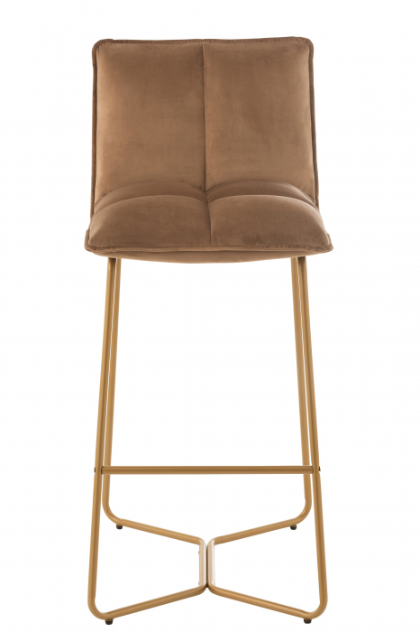 Scaun de bar Pierre, Textil/Metal, Maro, 57.5x48.5x85.5 cm [2]