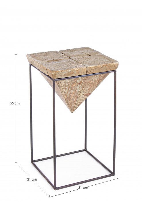 Scaun de bar Prismy, Lemn/Otel, Maro, 31x31x55 cm [3]