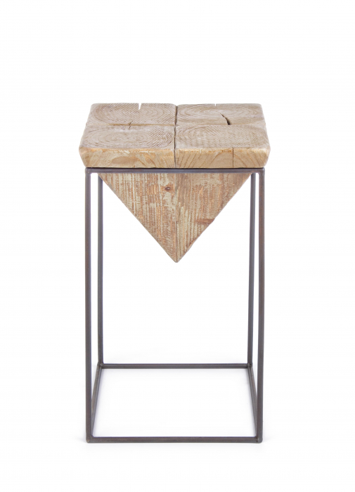 Scaun de bar Prismy, Lemn/Otel, Maro, 31x31x55 cm [4]
