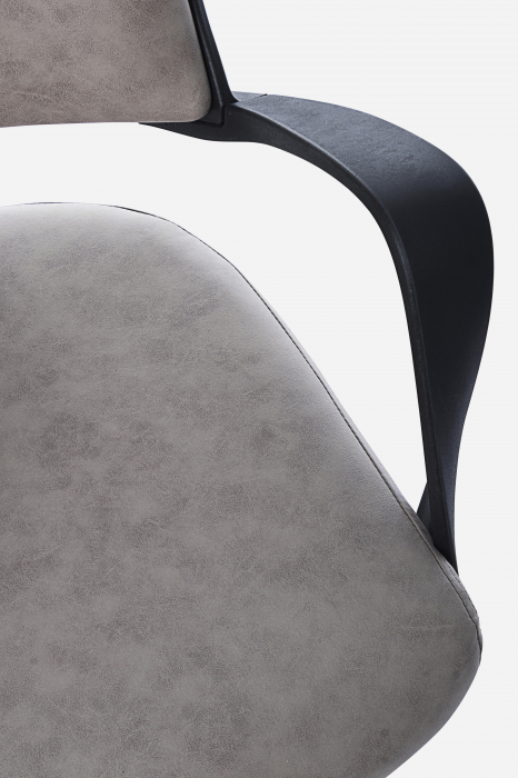 Scaun de birou Bart, Otel/Poliester, Gri/Negru, 62x62.5x117.5/125.5 cm [3]