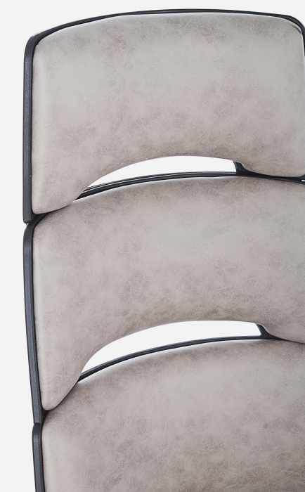 Scaun de birou Bart, Otel/Poliester, Gri/Negru, 62x62.5x117.5/125.5 cm [2]