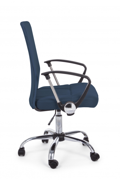 Scaun de birou Brisbane, Otel/Poliester, Albastru/Argintiu, 57.5x57.5x96/106 cm [3]