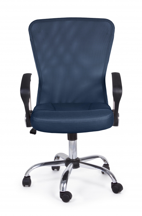Scaun de birou Brisbane, Otel/Poliester, Albastru/Argintiu, 57.5x57.5x96/106 cm [2]