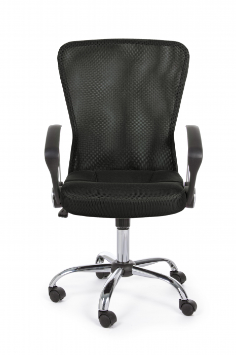Scaun de birou Brisbane, Otel/Poliester, Negru, 57.5x57.5x96/106 cm [2]