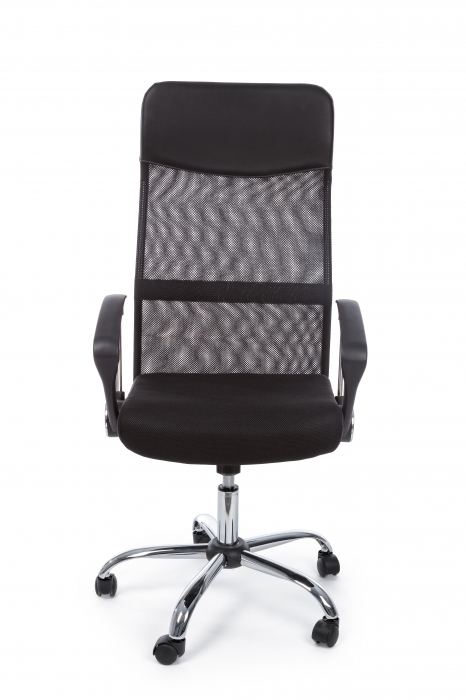 Scaun de birou Dakar, Otel/Poliester, Negru, 48x49x114/124 cm [4]