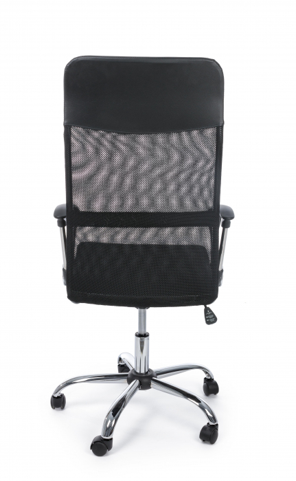Scaun de birou Dakar, Otel/Poliester, Negru, 48x49x114/124 cm [2]