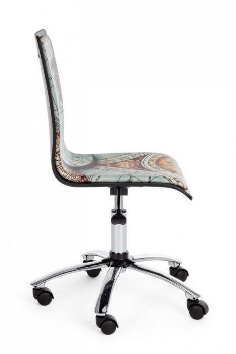 Scaun de birou GULLIVER , imitatie de piele, albastru, 36x40x87cm [4]