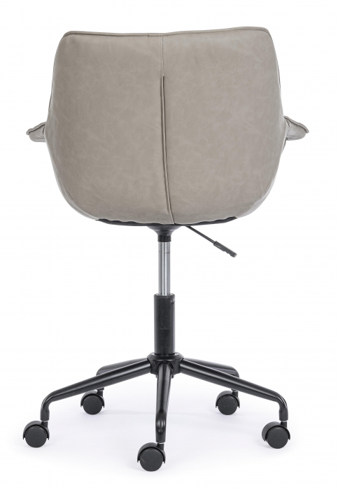 Scaun de birou Joshua, Otel/Piele ecologica, Bej, 53x60x82 cm [4]