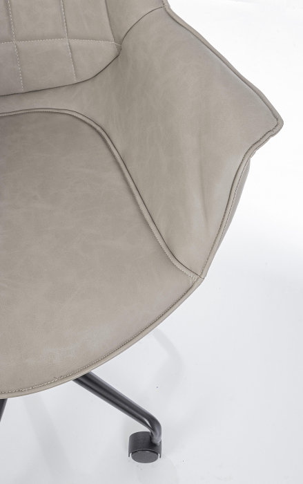 Scaun de birou Joshua, Otel/Piele ecologica, Bej, 53x60x82 cm [5]