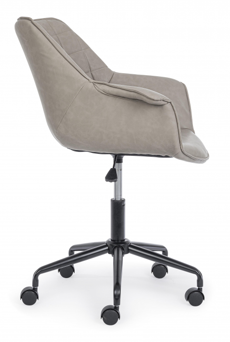 Scaun de birou Joshua, Otel/Piele ecologica, Bej, 53x60x82 cm [3]