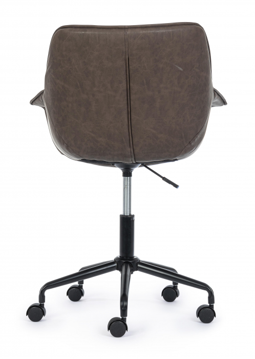 Scaun de birou Joshua, Otel/Piele ecologica, Maro inchis, 53x60x82 cm [3]