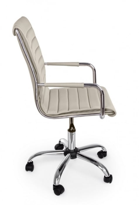 Scaun de birou PERTH, imitatie de piele, bej, 46x54x90cm [5]