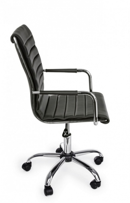 Scaun de birou PERTH, imitatie de piele, negru, 46x54x90cm [5]