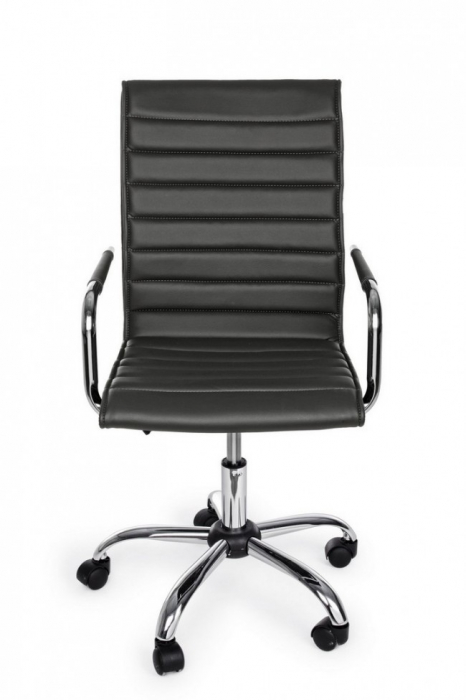 Scaun de birou PERTH, imitatie de piele, negru, 46x54x90cm [3]